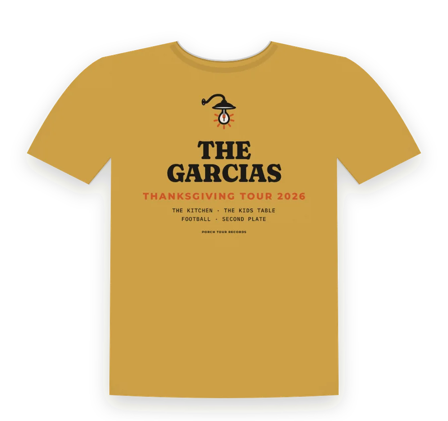 Thanksgiving Tour shirt, second plate encouraged